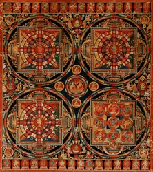 Vier Mandala Vajravali Thangka